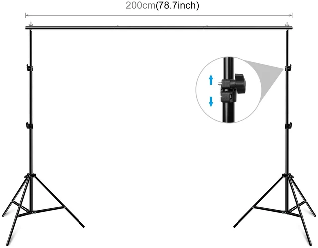 Main image of 2 x 2m Photo Studio Background Support Stand Backdrop Crossbar Bracket(Black) (Black)