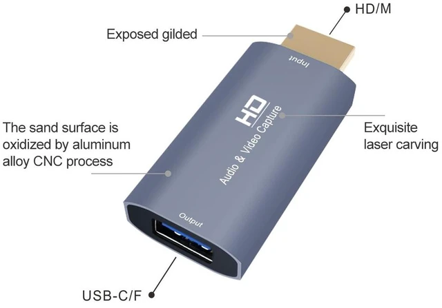 Alt view image 2 of 3 - Z51 USB Female to HDMI Male Video Capture Card