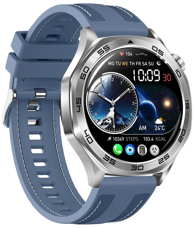 Main image of AK83 BT Call Smart Watch, Support Blood Pressure / Heart Rate / Sports Health Monitoring Fitness Tracker (Steel 3-Bead Steel)