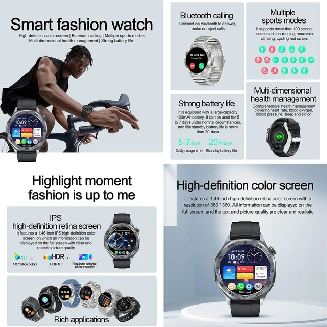 Alt view image 2 of 14 - AK83 BT Call Smart Watch, Support Blood Pressure / Heart Rate / Sports Health Monitoring Fitness Tracker (Steel 3-Bead Steel)