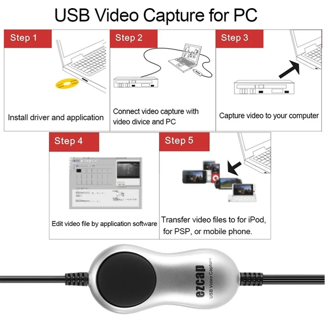 Alt view image 3 of 12 - EZCAP USB 2.0 Video Capture Card Device