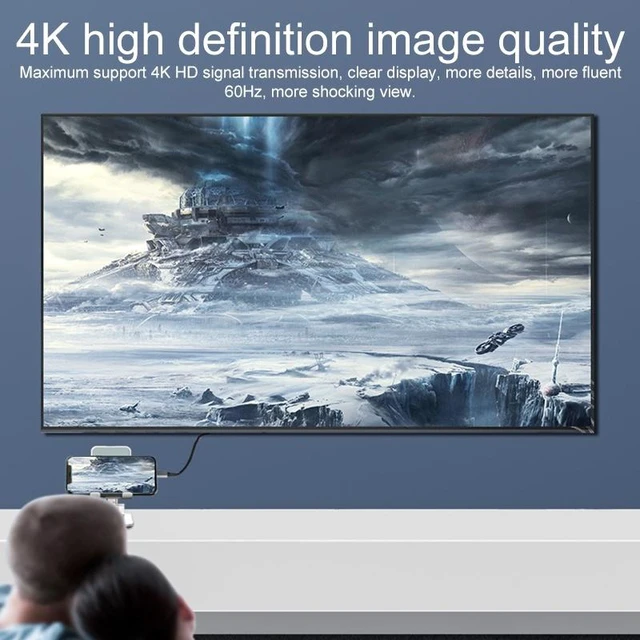 Alt view image 7 of 7 - 2 in 1 4K 60Hz HDMI Male to USB-C / Type-C Charging + USB-C / Type-C Female Adapter