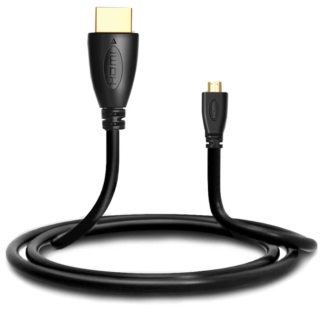 Alt view image 2 of 7 - 1.8m Gold Plated 3D 1080P Micro HDMI Male to HDMI Male cable for Mobile Phone, Cameras, GoPro