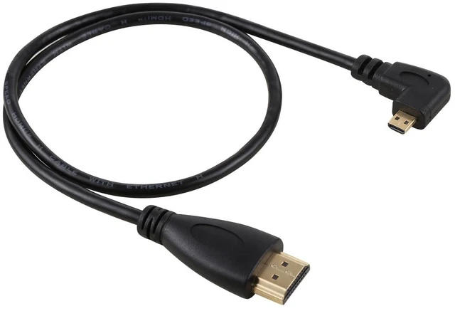 Main image of 50cm 4K HDMI Male to Micro HDMI Left Angled Male Gold-plated Connector Adapter Cable