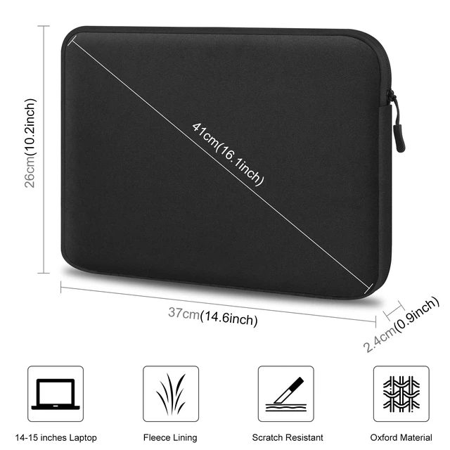 Alt view image 2 of 6 - HAWEEL 15 inch Laptop Sleeve Case Zipper Briefcase Bag for 14-15 inch Laptop (Black)