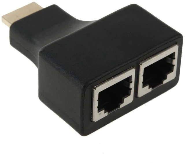 Alt view image 2 of 4 - 30m HDMI to Dual Port RJ45 Network Cable Extender Over by Cat 5e/6 3D HDTV Up