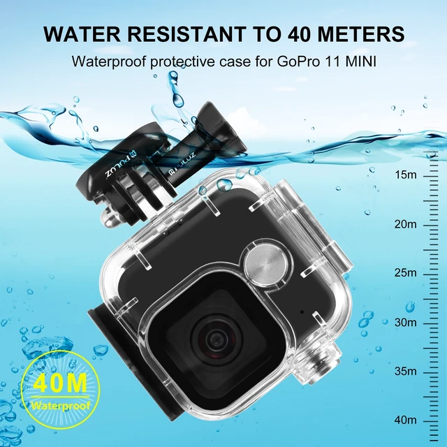 Alt view image 4 of 6 - For GoPro Hero11 Black Mini PULUZ 40m Waterproof Housing Protective Case with Buckle Basic Mount & Screw (Transparent)