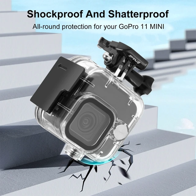 Alt view image 6 of 6 - For GoPro Hero11 Black Mini PULUZ 40m Waterproof Housing Protective Case with Buckle Basic Mount & Screw (Transparent)