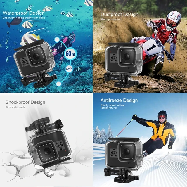 Alt view image 5 of 5 - PULUZ 60m Underwater Depth Diving Case Waterproof Camera Housing for GoPro HERO8 Black