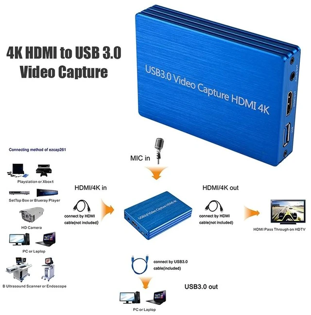 Alt view image 5 of 14 - NK-S300 USB 3.0 HDMI 4K HD Video Capture Card Device (Style 1)