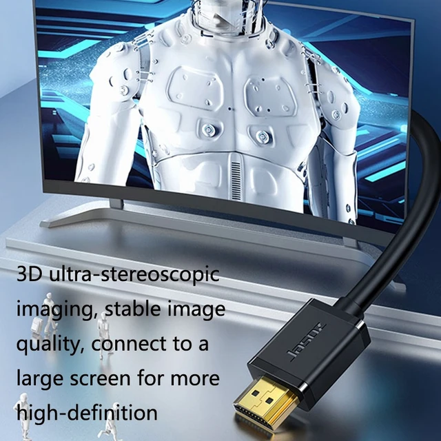 Alt view image 4 of 5 - Jasoz 4K HDMI High-Definition Projector Cable Computer Video Cable Oxygen-Free Copper Core, Cable Length: 1m 1m
