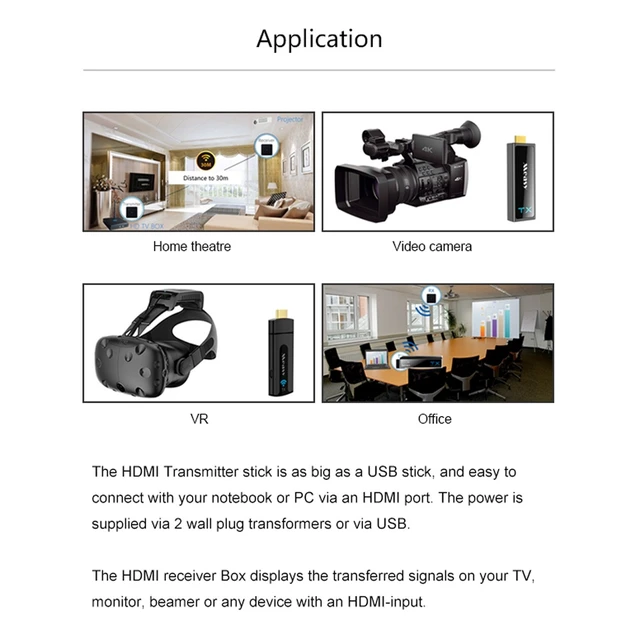 Alt view image 3 of 5 - Measy W2H Nano 1080P HDMI 1.4 3D Wireless HDMI Audio Video Transmitter Receiver Extender, Transmission Distance: 30m, EU Plug