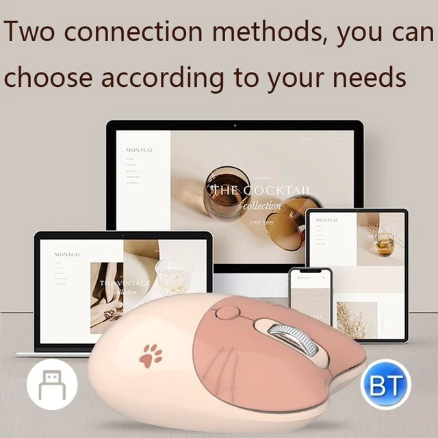 Alt view image 5 of 5 - M3 3 Keys Cute Silent Laptop Wireless Mouse, Spec: Bluetooth Wireless Version (Gray Black) Bluetooth Wireless Version (Gray Black)