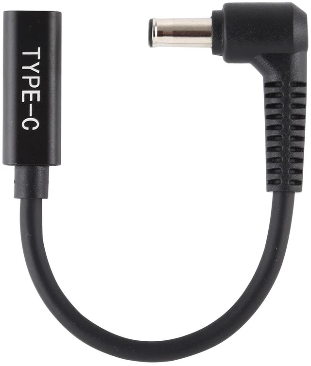 Alt view image 3 of 3 - DP 5.0 x 1.0mm to Type-C Female Power Adapter Charger Cable (Black)