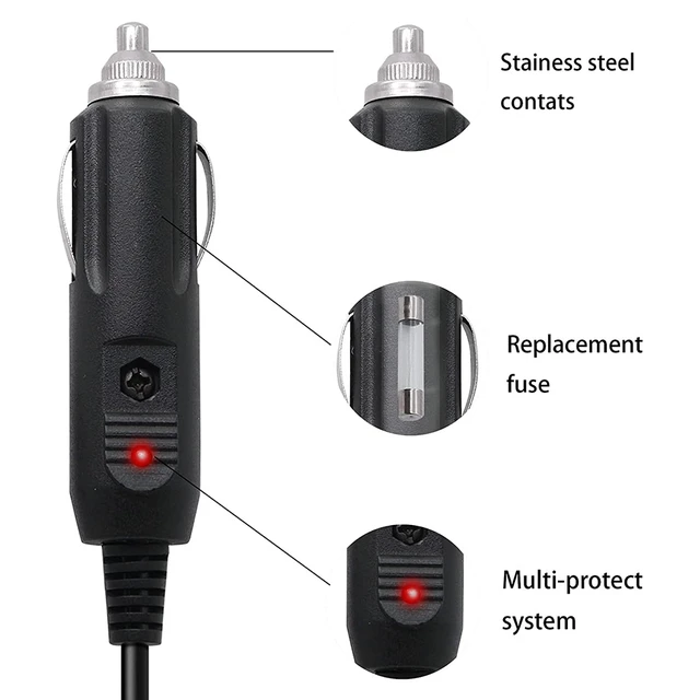Alt view image 2 of 5 - 2A 5.5 x 2.1mm DC Power Supply Adapter Plug Coiled Cable Car Charger, Length: 40-140cm
