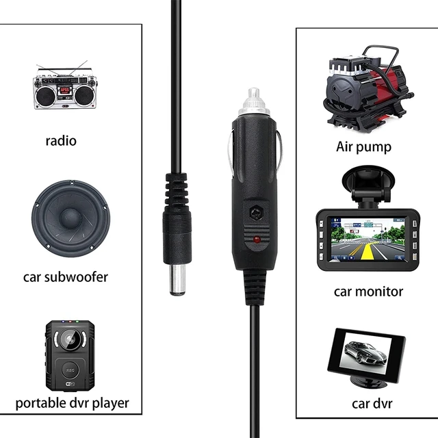 Alt view image 3 of 5 - 2A 5.5 x 2.1mm DC Power Supply Adapter Plug Coiled Cable Car Charger, Length: 40-140cm