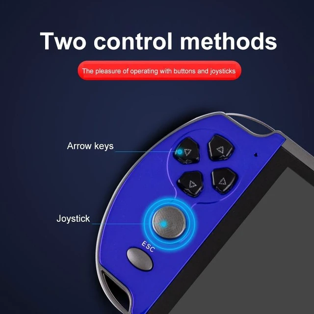 Alt view image 2 of 5 - X16 6.5 inch Screen Classic Handheld Game Console with 8GB Memory X16 8GB 6.5 inch (Blue+Red)