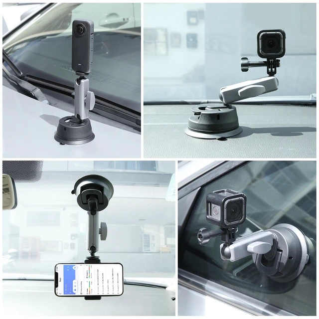 Alt view image 7 of 7 - PULUZ Car Suction Cup Arm Mount with Mount Adapter & Long Screw