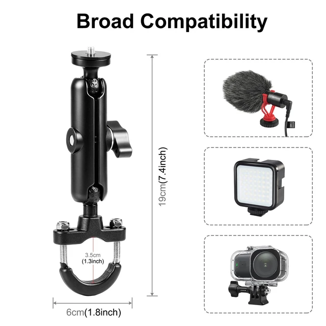 Main image of PULUZ Motorcycle Handlebar Fixed Mount U-Bolt Base Holder for GoPro and Other Action Cameras(Black)