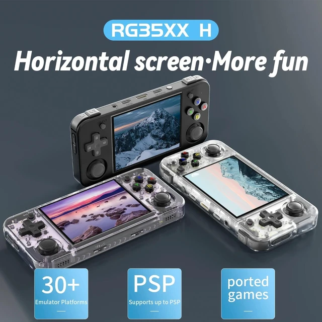 Alt view image 3 of 7 - ANBERNIC RG35XX H Handheld Game Console 3.5 Inch IPS Screen Linux System 64GB (Black)