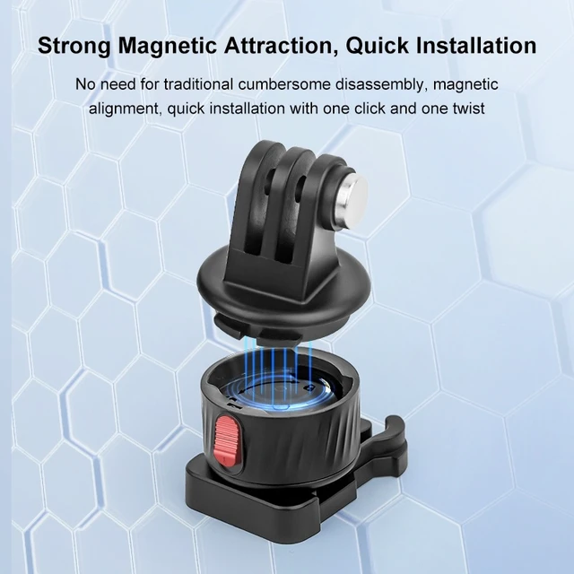 Alt view image 3 of 6 - PULUZ Action Camera Quick Release Magnetic Base Adapter (Black)