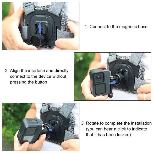 Alt view image 6 of 6 - PULUZ Action Camera Quick Release Magnetic Base Adapter (Black)