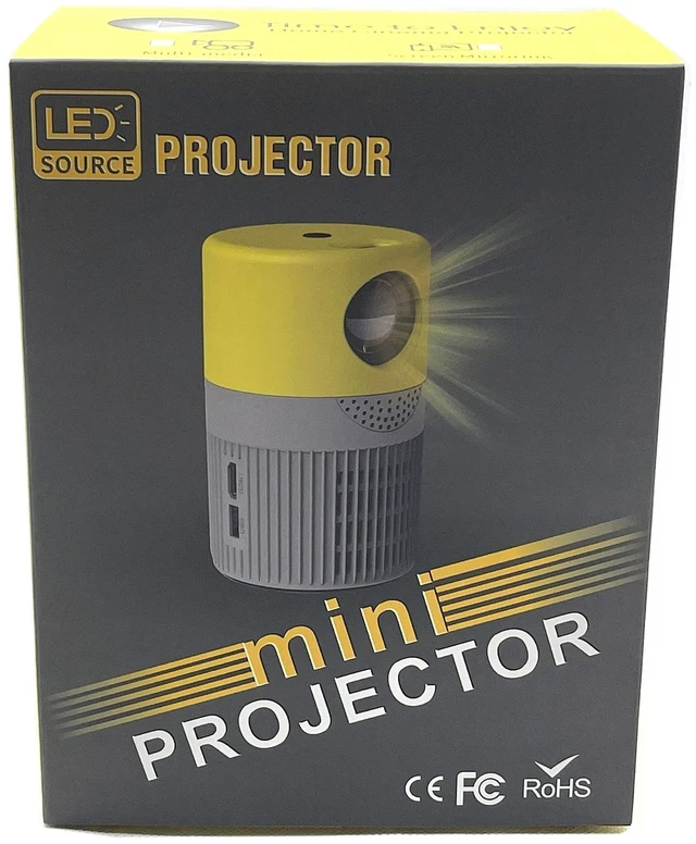 Alt view image 6 of 14 - T400 100 inch Screen 3000 Lumens LED Mini Projector, Plug Type:US Plug Base Edition, US Plug (Black White)