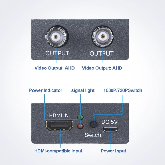 Alt view image 3 of 5 - NK-C9 HDMI to AHD 1080P HD Video Converter NK-C9 HDMI to AHD (Grey)