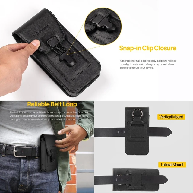 Alt view image 3 of 4 - Ulefone Armor Holster Multi-Purpose Phone Pouch Waist Bag For Ulefone Armor 26 Ultra (Black)