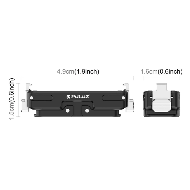 Alt view image 2 of 6 - For Insta360 GO Ultra PULUZ Magnetic Aluminum Alloy Quick Release Base Mount (Black) (Black)