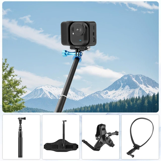 Alt view image 6 of 6 - For Insta360 GO Ultra PULUZ Magnetic Aluminum Alloy Quick Release Base Mount (Black) (Black)