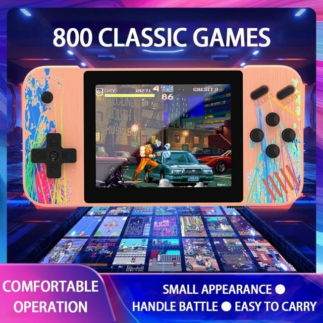 Alt view image 3 of 6 - G3 Macaron 3.5 inch Screen Handheld Game Console for Dual Players Built-in 800 Games Double Players / Blue (Blue) Black