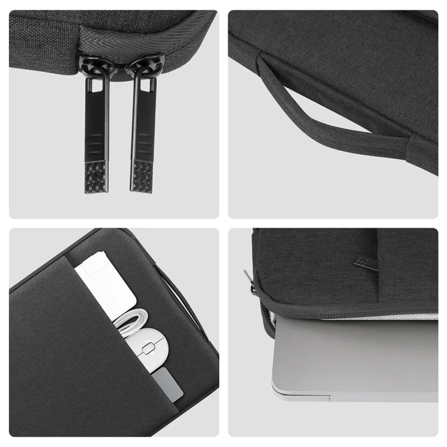 Alt view image 3 of 7 - HAWEEL Laptop Sleeve Case Zipper Briefcase Bag with Handle for 12.5-13.5 inch Laptop (Black)