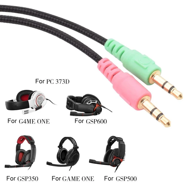 Alt view image 4 of 5 - ZS0076 PC Version Gaming Headphone Cable for Sennheiser PC 373D GSP350 GSP500 GSP600 G4ME ONE GAME ZERO