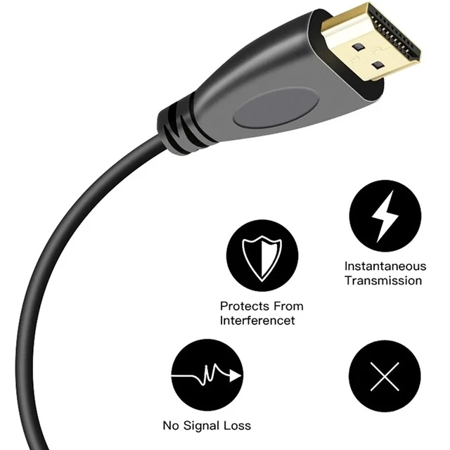 Alt view image 2 of 5 - 1.4 Version, Gold Plated 19 Pin HDMI Male to HDMI Male Coiled Cable, Support 3D / Ethernet, Length: 60cm (can be extended up to 2m)