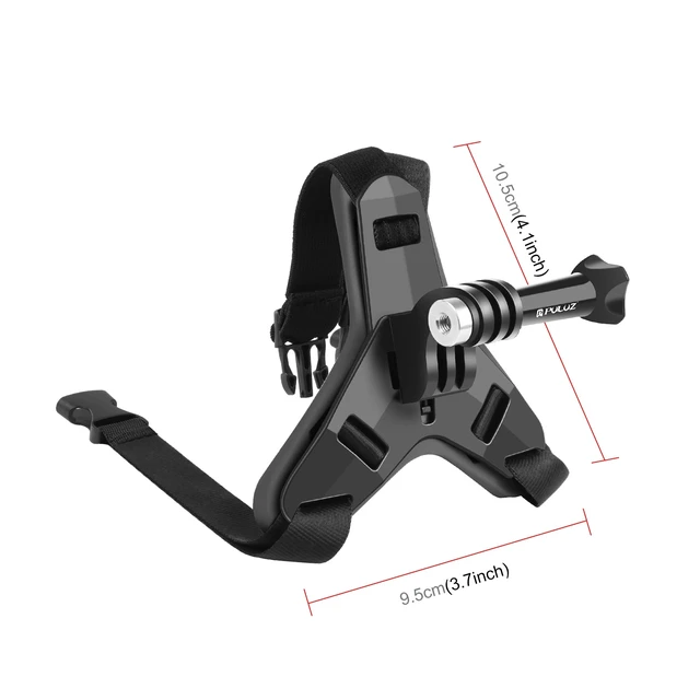 Alt view image 2 of 7 - PULUZ Motorcycle Helmet Chin Strap Mount for GoPro, DJI Osmo Action and Other Action Cameras (Black)