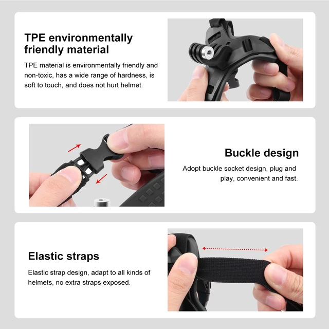 Alt view image 5 of 7 - PULUZ Motorcycle Helmet Chin Strap Mount for GoPro, DJI Osmo Action and Other Action Cameras (Black)