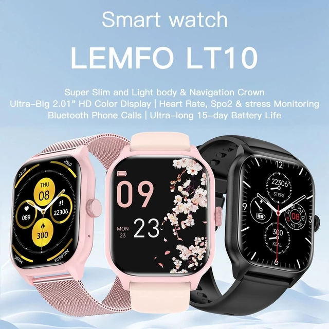 Main image of LEMFO LT10 2.01 inch TFT Screen Smart Watch Supports Bluetooth Call / Health Monitoring Silicone Strap (Pink)