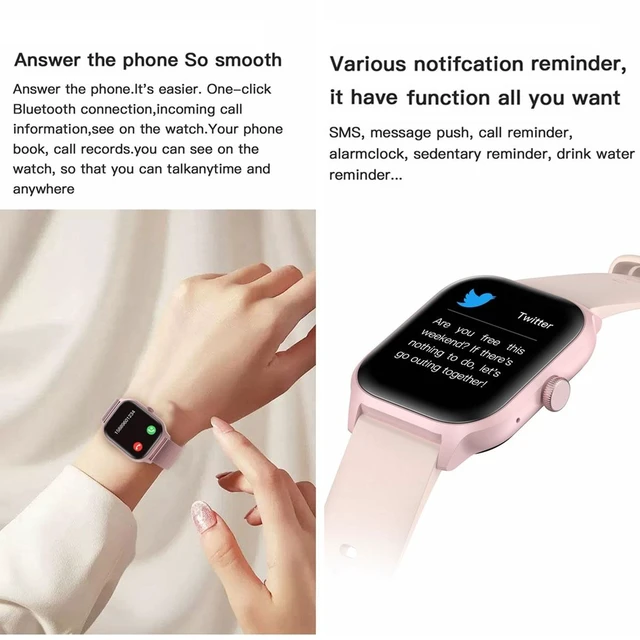 Alt view image 3 of 7 - LEMFO LT10 2.01 inch TFT Screen Smart Watch Supports Bluetooth Call / Health Monitoring Silicone Strap (Pink)