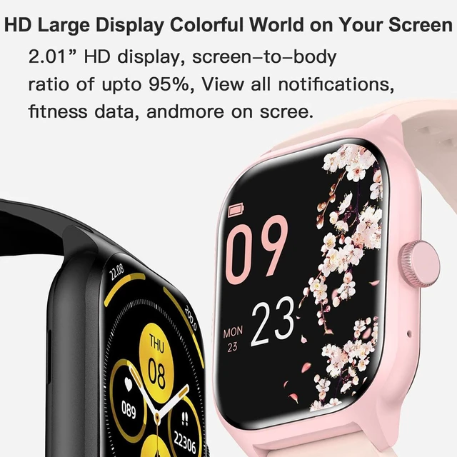 Alt view image 2 of 7 - LEMFO LT10 2.01 inch TFT Screen Smart Watch Supports Bluetooth Call / Health Monitoring Silicone Strap (Pink)
