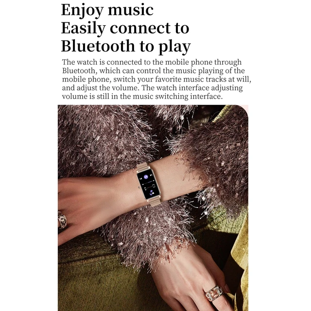 Alt view image 7 of 7 - ZX19 1.45 inch HD Screen Bluetooth 5.0 IP68 Waterproof Women Smart Watch, Support Sleep Monitor / Menstrual Cycle Reminder / Heart Rate Monitor / Blood Oxygen Monitoring, Style: Milanese Str