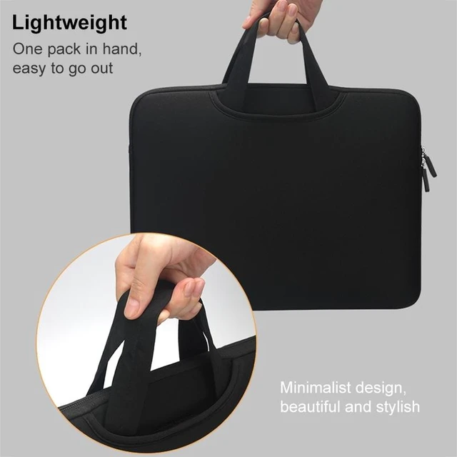 Alt view image 4 of 6 - 15.4 inch Portable Air Permeable Handheld Sleeve Bag for MacBook Air / Pro, and other Laptops, Size: 38x27.5x3.5cm (Black)