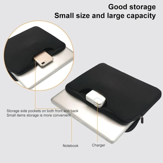 Alt view image 3 of 6 - 15.4 inch Portable Air Permeable Handheld Sleeve Bag for MacBook Air / Pro, and other Laptops, Size: 38x27.5x3.5cm (Black)