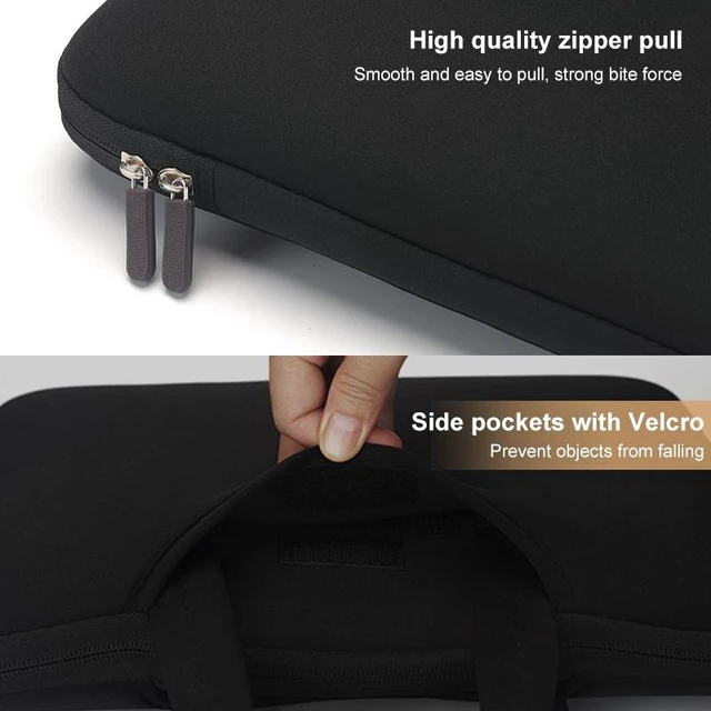 Alt view image 5 of 6 - 15.4 inch Portable Air Permeable Handheld Sleeve Bag for MacBook Air / Pro, and other Laptops, Size: 38x27.5x3.5cm (Black)
