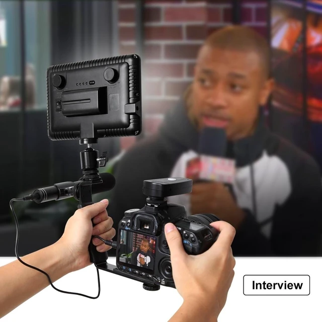 Alt view image 7 of 7 - PULUZ L-Shape Bracket Handheld Grip Holder with Dual Side Cold Shoe Mounts for Video Light Flash, DSLR Camera