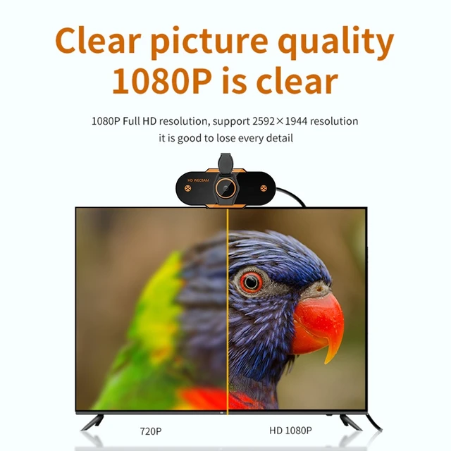 Alt view image 6 of 7 - 312 1080P HD USB 2.0 PC Desktop Camera Webcam with Mic, Cable Length: about 1.3m, Configuration:Regular Regular