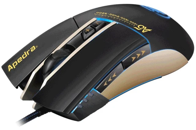Main image of Apedra iMICE A5 High Precision Gaming Mouse LED four color controlled breathing light USB 7 Buttons 3200 DPI Wired Optical Gaming Mouse for Computer PC Laptop(Black)
