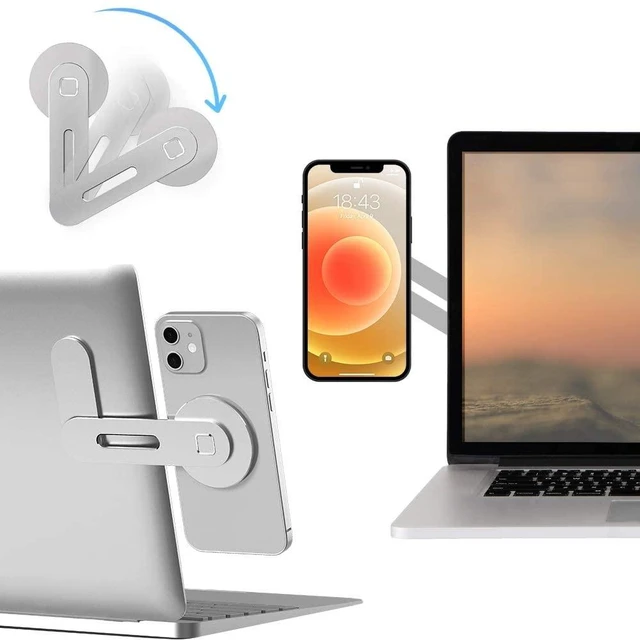 Main image of Laptop Phone Expansion Bracket Aluminum Magnetic Phone Stand(Black)