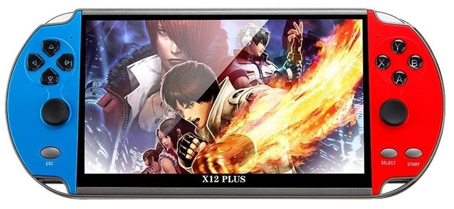 Main image of Powkiddy X12 Plus Retro Classic Games Handheld Game Console with 7 inch HD Screen & 16GB Memory, Support MP4 / E-book (Red + Blue)