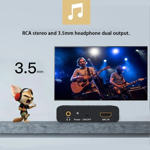 Alt view image 6 of 7 - 192KHz ARC Audio Extractor HDMI ARC to SPDIF + Coaxial + L/R Converter Audio Return Channel Adapter